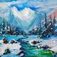 картина масло холст Картина маслом "Снежные горы", Родригес Хосе, LegacyArt