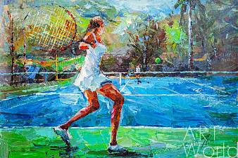 Картина в гостиную в классическом стиле - Картина маслом "Теннисистка" Артворлд.ру