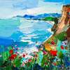картина масло холст Картина маслом "Вид на море с утёса", Родригес Хосе, LegacyArt