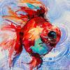 картина масло холст Картина маслом "Золотая рыбка для исполнения желаний N21" , Венгер Даниэль Артворлд.ру