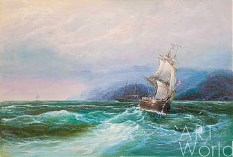 Копия картины Ивана Айвазовского "Парусник в море", художник Д. Лагно Артворлд.ру