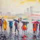 картина масло холст Картина маслом "Город под дождем N2", Виверс Кристина, LegacyArt