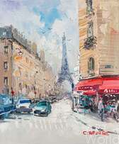 Картина маслом "Гуляя по улицам Парижа" Артворлд.ру