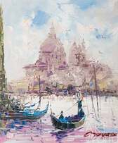 Картина маслом "Венеция. Вид на церковь Санта-Мария делла Салюте" Артворлд.ру