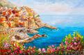 картина масло холст Средиземноморский пейзаж "Итальянская Ривьера", Картины в интерьер, LegacyArt