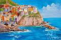 картина масло холст Средиземноморский пейзаж маслом  "Итальянские каникулы N12", Влодарчик Анджей, LegacyArt