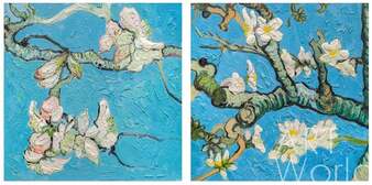 Вольная копия картины Ван Гога "Цветущие ветки миндаля". Диптих, художник Анджей Влодарчик Артворлд.ру