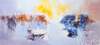 картина масло холст Абстракция маслом "Лодка на фоне рассвета. Туман", Дюпре Брайн, LegacyArt