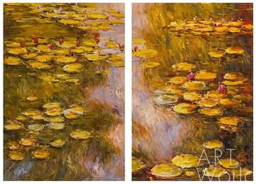 "Водяные лилии", N32, копия С. Камского картины Клода Моне. Диптих Артворлд.ру