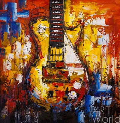 картина масло холст Картина маслом "Hard Rock Guitar N2"  (Хард рок гитара), Венгер Даниэль Артворлд.ру