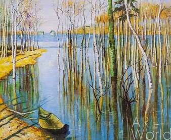 Копия картины И. Левитана "Весна. Большая вода", худ. С. Камский Артворлд.ру
