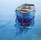 картина масло холст Картина маслом "Синяя лодка в дымке морской", Родригес Хосе, LegacyArt
