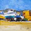 картина масло холст Картина маслом "Жаркий полдень. Лодки на берегу", Родригес Хосе, LegacyArt