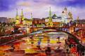 картина масло холст Картина маслом "Вид на Кремль через Большой Каменный мост. Вечер", Родригес Хосе, LegacyArt