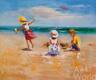 картина масло холст Пейзаж маслом "Дети и море. N1", Камский Савелий, LegacyArt