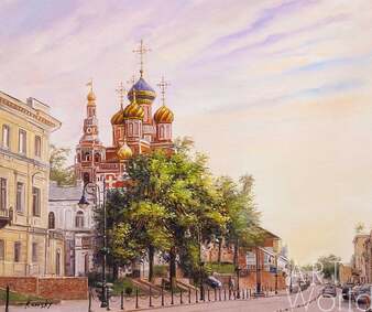 Картина маслом "Рождественская церковь в Нижнем Новгороде"  Артворлд.ру