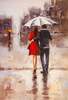 картина масло холст Картина маслом "Влюбленные под белым зонтом", Камский Савелий, LegacyArt