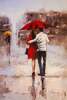 картина масло холст Картина маслом "Влюбленные под красным зонтом", Камский Савелий, LegacyArt