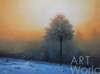 картина масло холст Зимний пейзаж маслом "Туман зимним утром N2", Камский Савелий, LegacyArt
