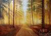 картина масло холст Пейзаж маслом "Лучи осеннего солнца в лесу", Родригес Хосе, LegacyArt Артворлд.ру