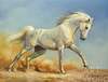 картина масло холст Картина маслом "Белая лошадь. Сила и грация", Камский Савелий, LegacyArt