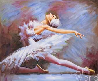 Картина маслом "Балерина", вольная копия картины Стефана Пена (Stephen Pan) Артворлд.ру
