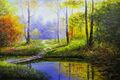 картина масло холст Пейзаж маслом "По лесной тропинке", Картины в интерьер, LegacyArt