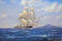 картина масло холст Вольная копия картины Дерека Гарднера (Derek Gardner) «Sailing ship the Captain Horatio Nelson», Репродукции картин
