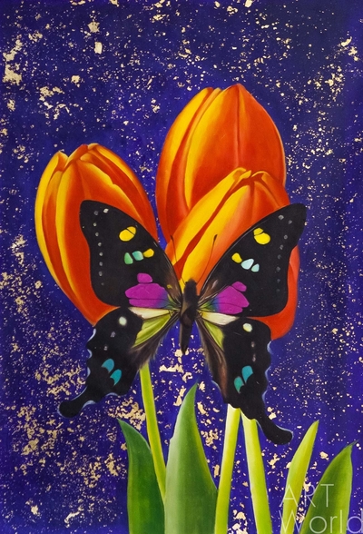картина масло холст Картина маслом "Эти прекрасные бабочки N2", Студия Vevers & Kamsky Артворлд.ру