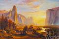 картина масло холст Копия картины Альберта Бирштадта (Albert Bierstadt) "Valley of the Yosemite", худ. А. Ромм, Репродукции картин