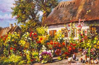 Копия картины Менстеда Петера Мерка "В цветущем дворике", художник С. Камский Артворлд.ру