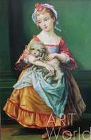 Копия картины Помпео Батони "Графиня Стэнхоуп держит собаку", художник С. Камский Артворлд.ру