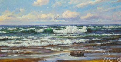 картина масло холст Морской пейзаж «Море, море, мир бездонный… N1», Лагно Дарья, LegacyArt