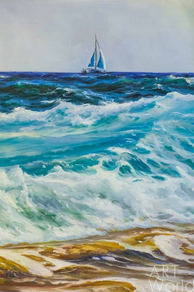 картина масло холст Морской пейзаж маслом "Три цвета моря", Лагно Дарья, LegacyArt