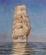 картина масло холст Морской пейзаж маслом "Белые паруса в синем море", Лагно Дарья, LegacyArt