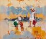 картина масло холст Пейзаж маслом "Дети на морском берегу. N11", Камский Савелий, LegacyArt