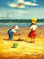 Картина в детскую "Дети на пляже (N13)"  Артворлд.ру