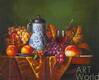 картина масло холст Картина маслом "Натюрморт с кувшином вина и фруктами", Потапова Мария