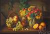 картина масло холст Картина маслом "Натюрморт с осенними цветами, виноградом и апельсинами", Потапова Мария