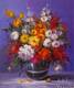 картина масло холст Натюрморт маслом "Букет роз и садовых астр в вазе", Потапова Мария