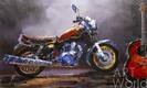 картина масло холст Картина маслом "Hard Rock. Мотоцикл и гитара", Родригес Хосе, LegacyArt