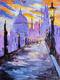 картина масло холст Картина маслом "Карлов мост. Сиреневый тон", Родригес Хосе, LegacyArt