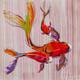 картина масло холст Картина маслом "Карпы Кои. Японская золотая рыбка на удачу N11", Родригес Хосе, LegacyArt