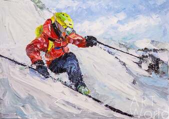 Картина маслом "Лыжник. На склонах Эвереста N2" Артворлд.ру