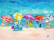 картина масло холст Картина маслом "Летние истории. Разноцветные зонтики N2", Родригес Хосе, LegacyArt