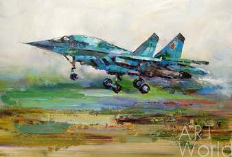 Картина маслом "Самолет Су 34" Артворлд.ру