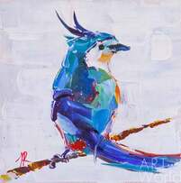 Картина маслом "Синяя птица счастья N3"  Артворлд.ру