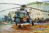 картина масло холст Картина маслом "Вертолет на посадочной площадке", Картины в интерьер, LegacyArt Артворлд.ру