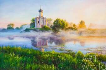 Картина маслом "Церковь Покрова на Нерли. Туманным утром" Артворлд.ру