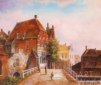 Голландский пейзаж "Старая голландская улица. Подражая Виллему Куккуку. N11" Артворлд.ру
